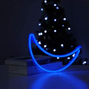 img 1 attached to 🌙 Captivating MYGOTO Blue Moon Neon Night Light: Perfect Art Decorative LED Neon Sign for Children's Room, Party, Wedding & Christmas Decoration