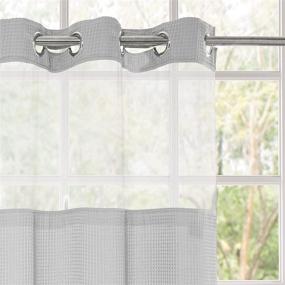 img 3 attached to 🚿 Upgrade Your Shower with Voguease Waffle Weave Shower Curtain: Snap-in Liner, Heavy Duty Cotton Blend, Hotel Grade Quality, Machine Washable, 71W x 74L, Lake Wanaka