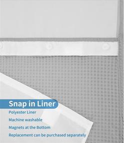 img 1 attached to 🚿 Upgrade Your Shower with Voguease Waffle Weave Shower Curtain: Snap-in Liner, Heavy Duty Cotton Blend, Hotel Grade Quality, Machine Washable, 71W x 74L, Lake Wanaka