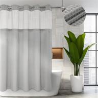 🚿 upgrade your shower with voguease waffle weave shower curtain: snap-in liner, heavy duty cotton blend, hotel grade quality, machine washable, 71w x 74l, lake wanaka logo