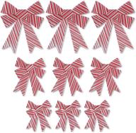 christmas bows white stripes sizes logo