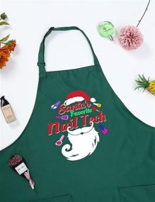 img 1 attached to Christmas Adjustable Cosmetology Manicurist Aprons Christmas