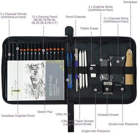 img 1 attached to 🎨 Профессиональный набор для рисования и набросков Tavolozza - 34 шт с портфолио для хранения - Идеально для детей, подростков и взрослых