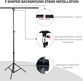 img 1 attached to RAUBAY Double Sided Green Screen Photography Backdrop Stand Kit - T-Shape Adjustable Background Stand with 2-in-1 Green and White Background Backdrop, Perfect for Photographic Studio and Photoshoots