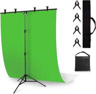 raubay double sided green screen photography backdrop stand kit - t-shape adjustable background stand with 2-in-1 green and white background backdrop, perfect for photographic studio and photoshoots logo