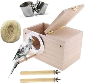 img 4 attached to PINVNBY Box Wood Parrot Accessories Lovebirds Cockatiel