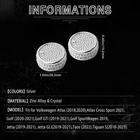 img 2 attached to 🚗 CARFIB VW Volkswagen Atlas Golf GTI Jetta Bling Accessories Volume FM Knobs Decals Stickers Covers Caps Car Interior Parts Decoration Men Women Zinc Alloy Crystal Silver 2 Pack