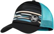 stylish multi-colored buff unisex-youth adem trucker cap – one size fits all! logo