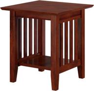 impressive atlantic furniture mission end table in luxurious walnut finish: elevate your space logo