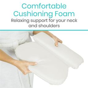 img 2 attached to 🛁 Xtra-Comfort Waterproof Spa Bath Pillow with Headrest and Neck Support - Nonslip Cushioned Foam Grip Mat for Head, Back, and Body - Suction Cups - Full Orthopedic Soaking - Bathing Wedge - Quick Drying