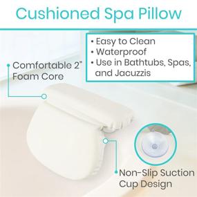 img 3 attached to 🛁 Xtra-Comfort Waterproof Spa Bath Pillow with Headrest and Neck Support - Nonslip Cushioned Foam Grip Mat for Head, Back, and Body - Suction Cups - Full Orthopedic Soaking - Bathing Wedge - Quick Drying