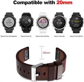 img 3 attached to 👉 Upgrade Your Garmin Fenix 6S with Junboer Compatible Premium Leather Watch Band, 20mm Quick Fit Replacement Strap - Perfect for Fenix 6S Pro, 5S & D2 Delta S Smartwatches!