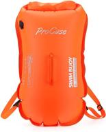🏊 procase swim buoy backpack - 35l swimming bubble safety float, waterproof dry bag with detachable shoulder strap, ideal for boating, kayaking, fishing, rafting, swimming, beach, hiking, camping - orange логотип