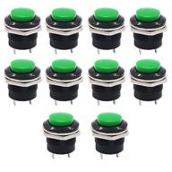 twidec/10pcs momentary push button switch spst ac250v/3a ac125v/6a mini off(on) no green r13-507g logo