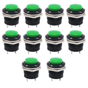 img 4 attached to Twidec/10Pcs Momentary Push Button Switch SPST AC250V/3A AC125V/6A Mini Off(ON) NO Green R13-507G