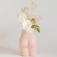 💃 speckled matte pink ceramic booty vase: modern boho room decor with cheeky feminist twist logo
