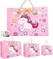 unicorn gift bags: 10 pack assorted sizes for birthday parties, teachers' day, mothers' day, and baby shower treats logo