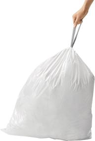 img 4 attached to 🗑️ simplehuman Code N Custom Fit Drawstring Trash Bags, 45-50L/12-13 Gal, White, Pack of 200