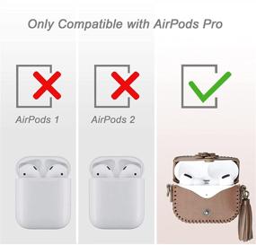 img 3 attached to Кожаный чехол Secbolt для AirPods Pro - женский коричневый защитный чехол с ремешком - совместим с Apple AirPods Pro 2019