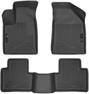 🐺 husky liners weatherbeater front & 2nd seat floor mats for 2015-16 chrysler 200 - black (99071) logo