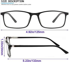 img 3 attached to 👓 2 Pack Blue Light Blocking Reading Glasses - +2.0 Readers Computer Eyeglasses for Women Men, Lightweight Rectangle Frames with Spring Hinge