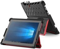 📱 gumdrop droptech case - commercial, business, office essential for lenovo miix 520 and miix 510 2-in-1 laptop - black/red, rugged, shock absorbing, extreme drop protection logo