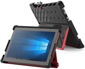 img 4 attached to 📱 Gumdrop DropTech Case - Commercial, Business, Office Essential for Lenovo Miix 520 and Miix 510 2-in-1 Laptop - Black/Red, Rugged, Shock Absorbing, Extreme Drop Protection