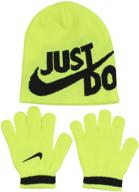 🧢 nike boys beanie glove in black - boys' accessories logo