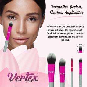 img 3 attached to 🖌️ Under Eye Concealer Brush - Eyebrow Shaping & Concealing Liquid Foundation Brushes, Vertex Beauty Brow Makeup Eye Crease Brushes for Face and Eyebrows, Concealers, Flat Mask Pointed Tip for Creases and Brow, Double-Ended Liquid Applicator for Brows