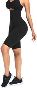 img 3 attached to 🩳 FeelinGirl Women's High Waisted Workout Shorts with Pockets - Shapewear Waist Control Long Yoga Shorts for Athletic Running