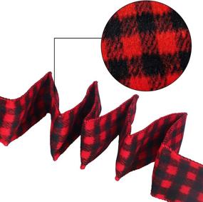 img 2 attached to Supla 30 Yards Red and Black Wired Flannel Buffalo Plaid Ribbon: Perfect for Rustic Vintage Christmas Tree, Wreath Bows, Farmhouse Decoration, Gift Wrapping Crafts, and Floral Arrangement