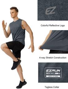 img 1 attached to 💪 EZRUN Men's Quick Dry Workout Tank Tops - Muscle Sleeveless Shirts for Gym Fitness Bodybuilding, Running, and Jogging