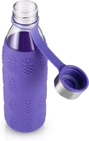 img 1 attached to 🍶 Reusable Glass Water Bottle - Zenbo 20 Oz Borosilicate Glass with Silicone Sleeve and Leak-proof Lid/Cap