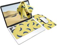 🍌 senseage 3-in-1 mouse pad: multi-functional microfiber mat for laptop, keyboard, and monitor, portable & washable, banana design логотип