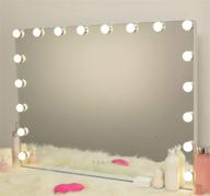 💄 hollywood vanity mirror with lights - lighted makeup mirror with 3 color modes & usb port - large light up mirror for dressing room, tabletop or wall-mounted - 18 dimmable bulbs - size: l31.49 x h23.62 inch logo