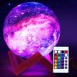 adjustable dual color 3d printed moon lamp with stand led night light - perfect birthday gift for women, men, girls, kids, children, and babies (4.7 inches galaxy moon lamp) logo
