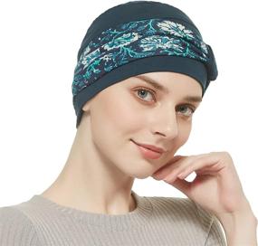 img 1 attached to 🎗️ Bamboo Double Layered Comfort Beanie: Ideal Headwear for Cancer Patients, Chemo Patients, Women with Hair Loss