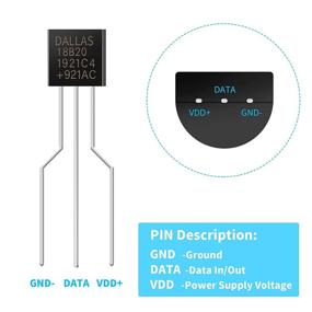 img 1 attached to DS18B20 Temperature IC Sensor: Accurate Digital Thermometer with One-Wire Interface Technology - Compatible with Arduino & Raspberry Pi