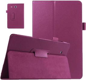 img 4 attached to 📱 EKVINOR Galaxy Tab E 9.6 Case - Slim Leather Stand Folio Case Cover, Purple