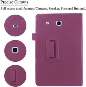 img 1 attached to 📱 EKVINOR Galaxy Tab E 9.6 Case - Slim Leather Stand Folio Case Cover, Purple