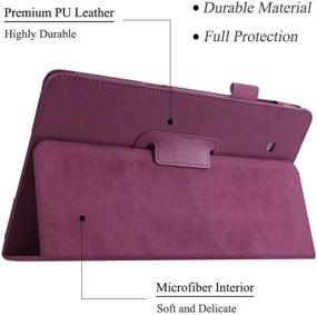 img 2 attached to 📱 EKVINOR Galaxy Tab E 9.6 Case - Slim Leather Stand Folio Case Cover, Purple