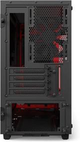 img 2 attached to 🕹️ 2018 NZXT H400i MicroATX Игровой корпус: CAM-Powered умное устройство, закаленное стекло, готовность к водяному охлаждению (Черно-красный)