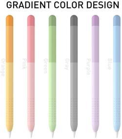img 1 attached to 🌸 Gradient Pink Silicone Protective Sleeve Cover Case for Apple Pencil 1st Generation - Delidigi Gradient Color Accessories