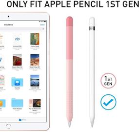 img 2 attached to 🌸 Gradient Pink Silicone Protective Sleeve Cover Case for Apple Pencil 1st Generation - Delidigi Gradient Color Accessories