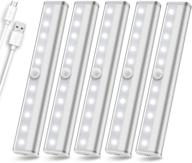 🔦 pack of 5 rechargeable wireless led motion sensor closet lights – under cabinet lighting for kitchen wardrobe, stick-on anywhere night light bar, homelife motion sensor led lights логотип