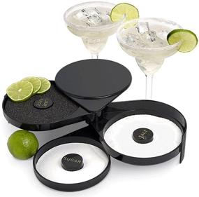 img 4 attached to 🍹 Greenco GRC0249 Margarita and Cocktail Glass Rimmer - 3 Tier Salt Rimmer, Black