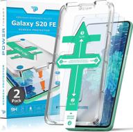 enhanced power theory screen protector kit for samsung galaxy s20 fe [2-pack] - premium tempered glass with easy install for s20fe logo