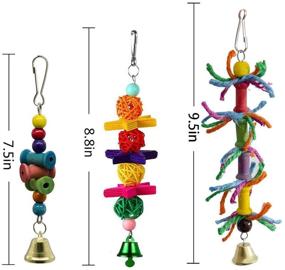 img 2 attached to Deloky 8 Packs Bird Swing Chewing Toys - Parrot Hammock Bell Toys Ideal for Small Parakeets, Cockatiels, Conures, Finches, Budgie, Macaws, Parrots, Love Birds