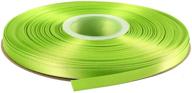 🍏 duoqu 0.25 inch wide double face satin ribbon - 50 yards, apple green logo