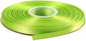 img 4 attached to 🍏 Duoqu 0.25 Inch Wide Double Face Satin Ribbon - 50 Yards, Apple Green